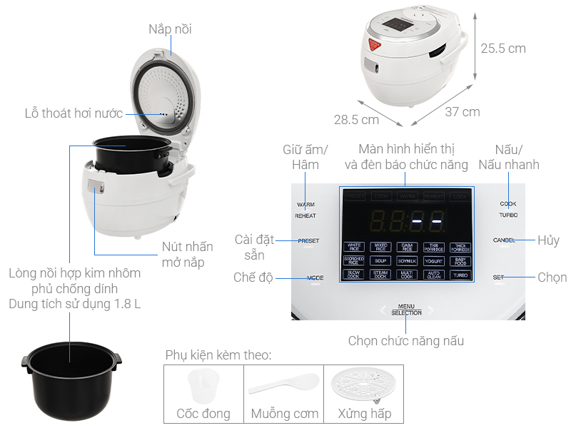 Nồi cơm điện tử Cuckoo 1.8 lít CR-1020F